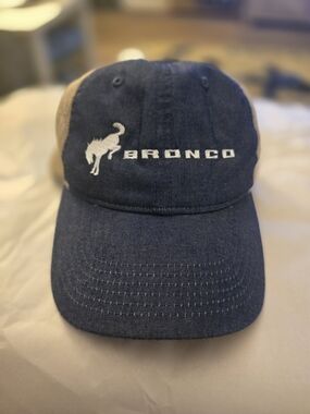 FORD Bronco Embroidered Blue & Tan Trucker Hat